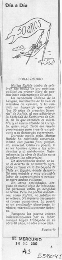 Bodas de oro  [artículo] Sagitario