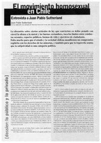 El movimiento homosexual en Chile