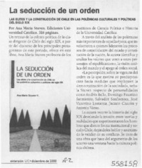 La Seducción de un orden  [artículo]
