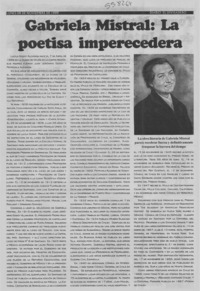 Gabriela Mistral, la poetisa imperecedera