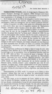 Narraciones vitales  [artículo] Carlos René Ibacache I.