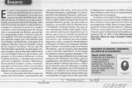 Francisco de Miranda, humanista  [artículo]