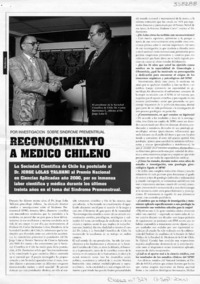 Reconocimiento a médico chileno  [artículo]
