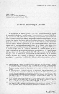 El fin del mundo según Lacunza  [artículo] Freddy Parra C.