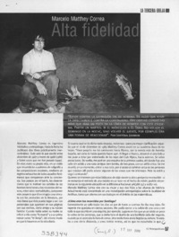 Alta fidelidad  [artículo] Cristóbal Joannon