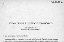 Poema de Chile, un texto pedagógico