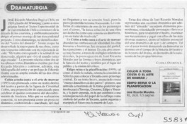 Colón a toda costa o el arte de marear la  [artículo] Carola Oyarzún L.