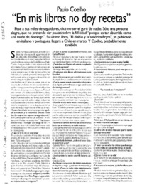 "En mis libros no doy recetas"  [artículo] M. Ignacia Rodríguez Burr