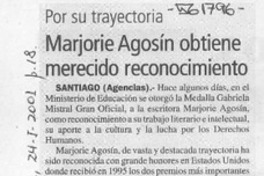 Marjorie Agosín obtiene merecido reconocimiento  [artículo]