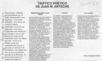 Trípotico poético de Juan M. Arteche  [artículo] Rosa Cruchaga de Walker