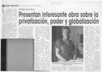 Presentan interesante obra sobre la privatización, poder y globalización  [artículo]