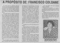 A propósito de, Francisco Coloane