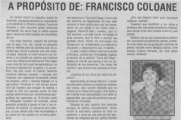 A propósito de, Francisco Coloane