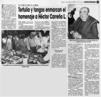 Tertulia y tangos enmarcan el homenaje a Héctor Carreño L.