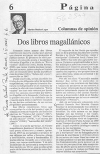 Dos libros magallánicos  [artículo] Marino Muñoz Lagos