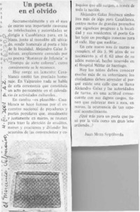 Un poeta en el olvido  [artículo] Juan Meza Sepúlveda