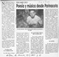 Poesía y música desde Parinacota  [artículo]