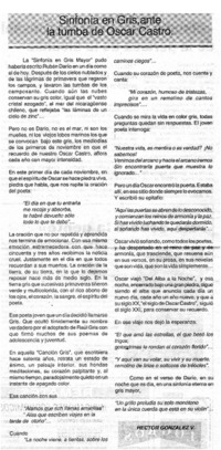 Sinfonía en gris, ante la tumba de Oscar Castro