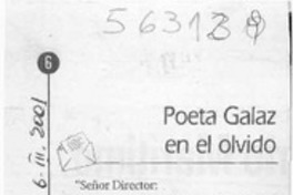Poeta Galaz en el olvido  [artículo] Juan Meza Sepúlveda