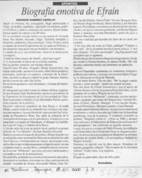 Biografía emotiva de Efraín  [artículo] Enrique Ramírez Capello