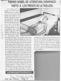 Premio nobel de literatura, Saramago visitó a los presos de la tablada