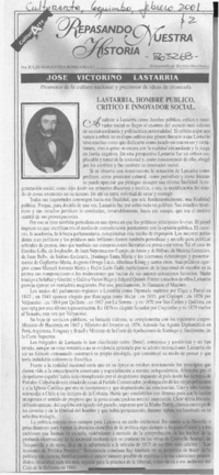 Lastarria, hombre público, crítico e innovador social  [artículo] Julio Sepúlveda Rondanelli