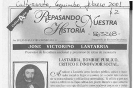 Lastarria, hombre público, crítico e innovador social  [artículo] Julio Sepúlveda Rondanelli