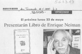 Presentarán Libro de Enrique Neiman  [artículo]