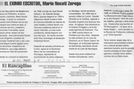 El Eximio escritor, Mario Noceti Zerega  [artículo] José Arraño Acevedo