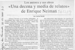 "Una decena y media de relatos" de Enrique Neiman  [artículo] Matías Rafide