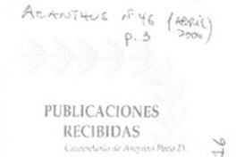 Publicaciones recibidas