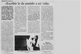 "Escribir le da sentido a mi vida"