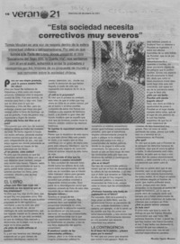 Esta sociedad necesita correctivos muy severos  [artículo] Absalón Opazo Moreno