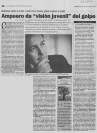 Ampuero da "visión juvenil" del golpe