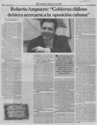 Roberto Ampuero, "Gobierno chileno debiera acercarse a la oposición cubana"