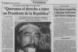 "Queremos el derecho a tener un Presidente de la República"