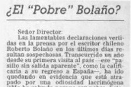 ¿El "Pobre" Bolaño?  [artículo]