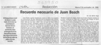 Recuerdo necesario de Juan Bosch