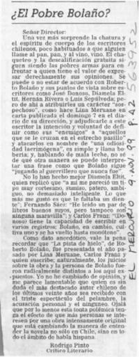 ¿El pobre Bolaño?  [artículo]