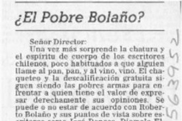 ¿El pobre Bolaño?  [artículo]