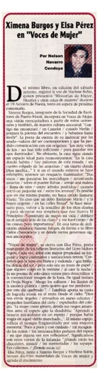 Ximena Burgos y Elsa Pérez en "Voces de Mujer"