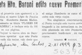 Poeta Hto. Baroni edita nuevo Poemario  [artículo]