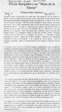 Efraín Barquero y su "Mesa de la Tierra"