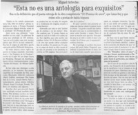 "Esta no es una antología para exquisitos"