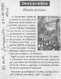 Historia necesaria  [artículo]