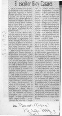 El escritor Bioy Casares