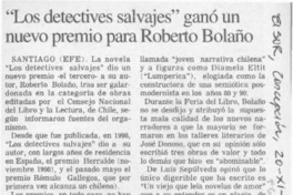 "Los Detectives salvajes" ganó nuevo premio para Roberto Bolaño  [artículo]