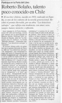 Roberto Bolaño, talento poco conocido en Chile  [artículo]