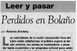 Perdidos en Bolaño