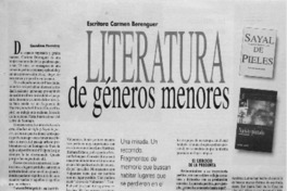 Literatura de géneros menores